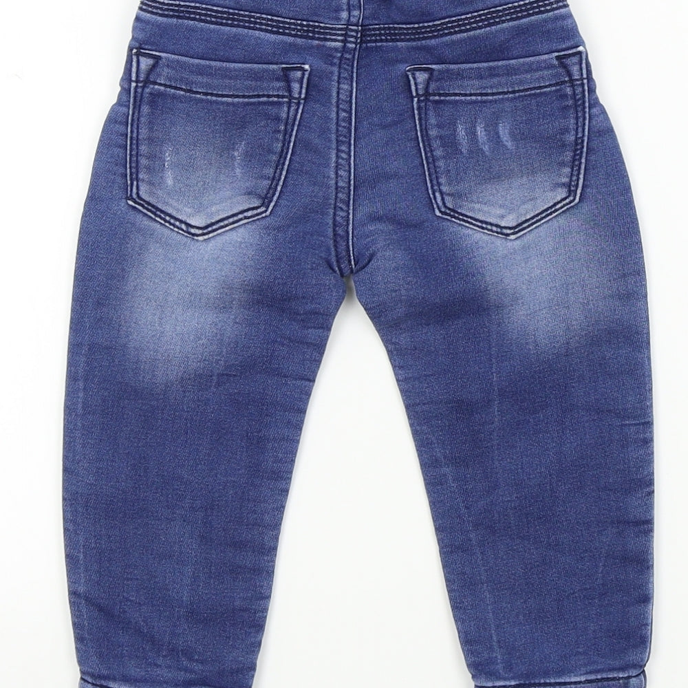 F&F Baby Blue Colourblock Capri Jeans Size 12-18 Months