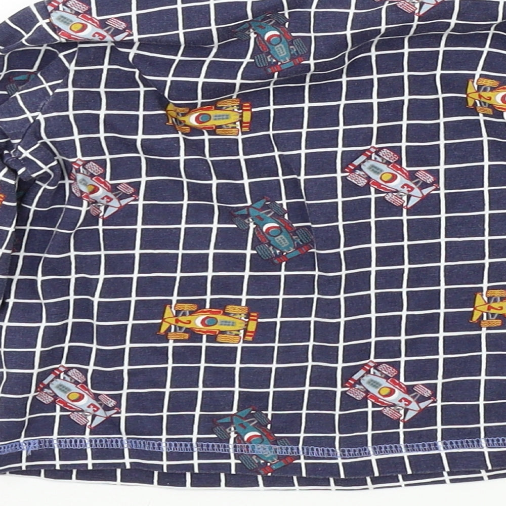 TU Boys Blue Colourblock Basic T-Shirt Size 2-3 Years - Race Car Print