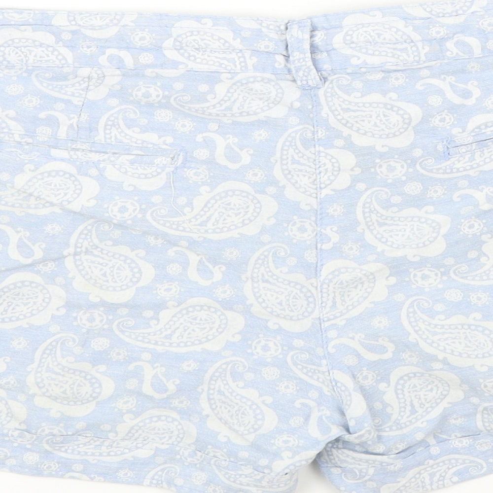 denim&co Womens Blue Colourblock Bermuda Shorts Size 12