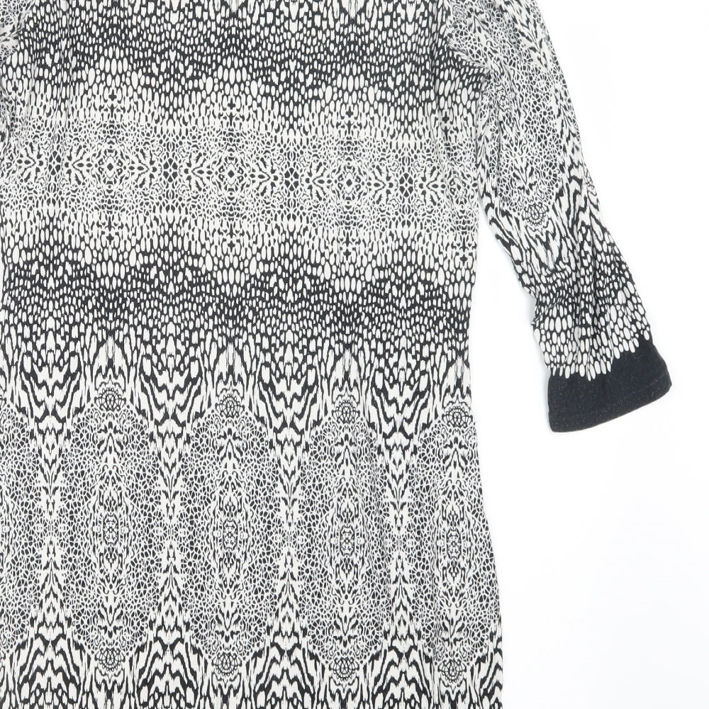F&F Womens Black Geometric Basic T-Shirt Size 14