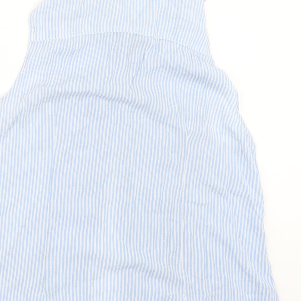 Very Womens Blue Striped Basic Button-Up Size 8