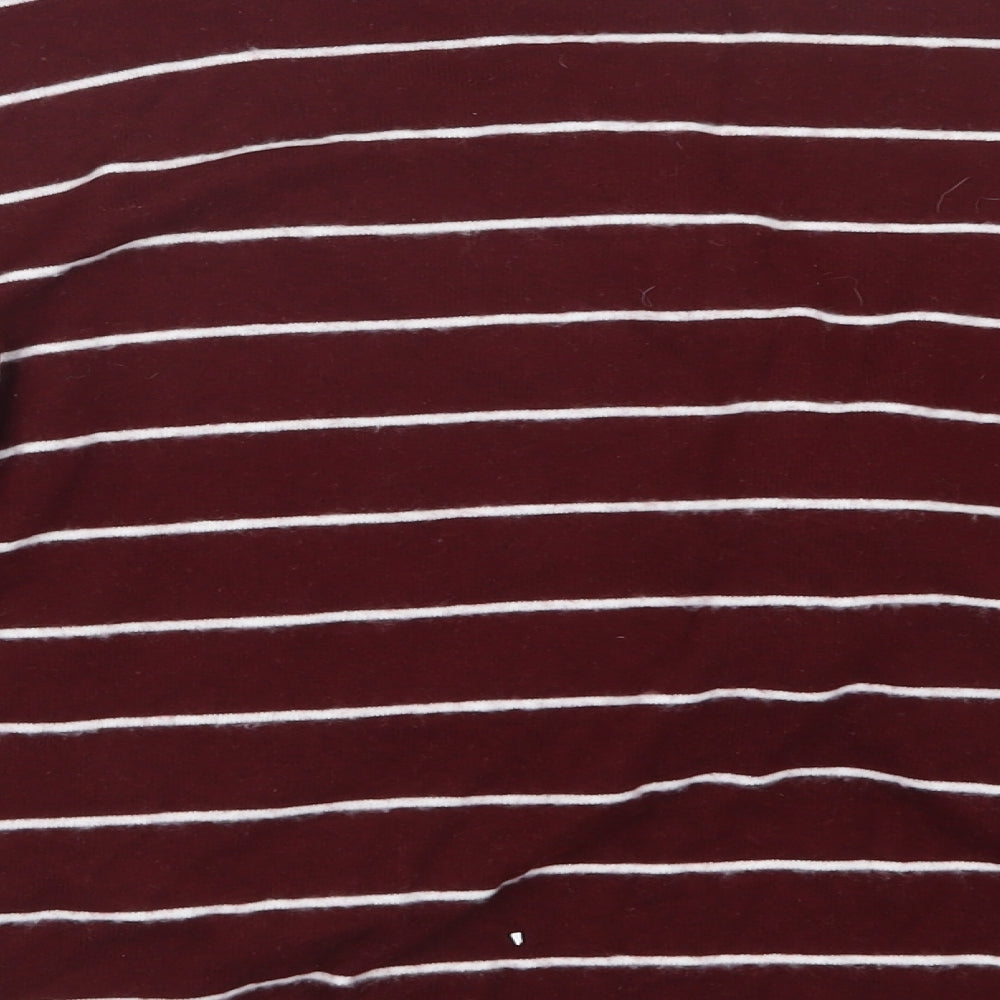 Bershka Womens Red Striped Pullover Jumper Size L