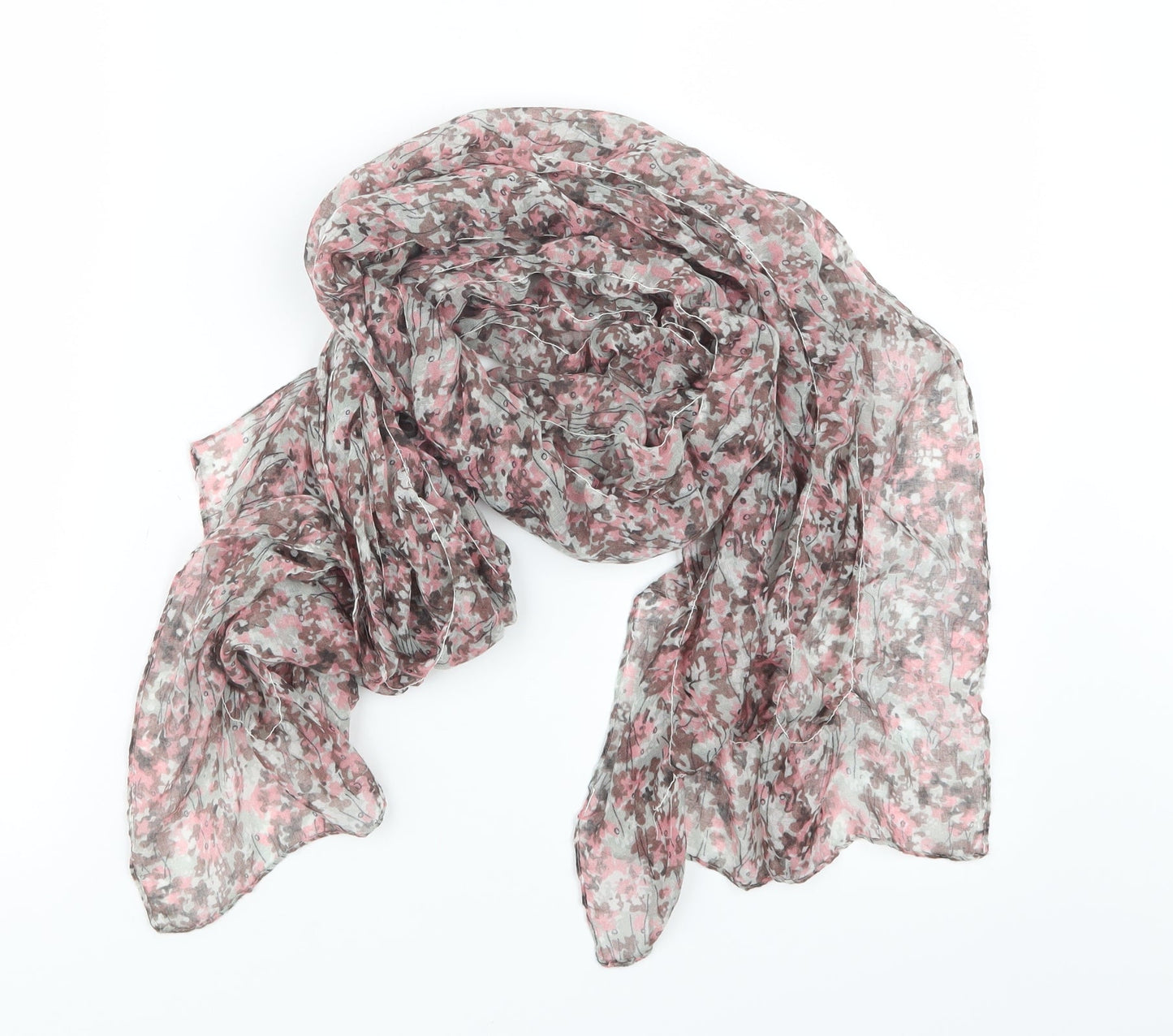 Preworn Womens Pink Floral Scarf
