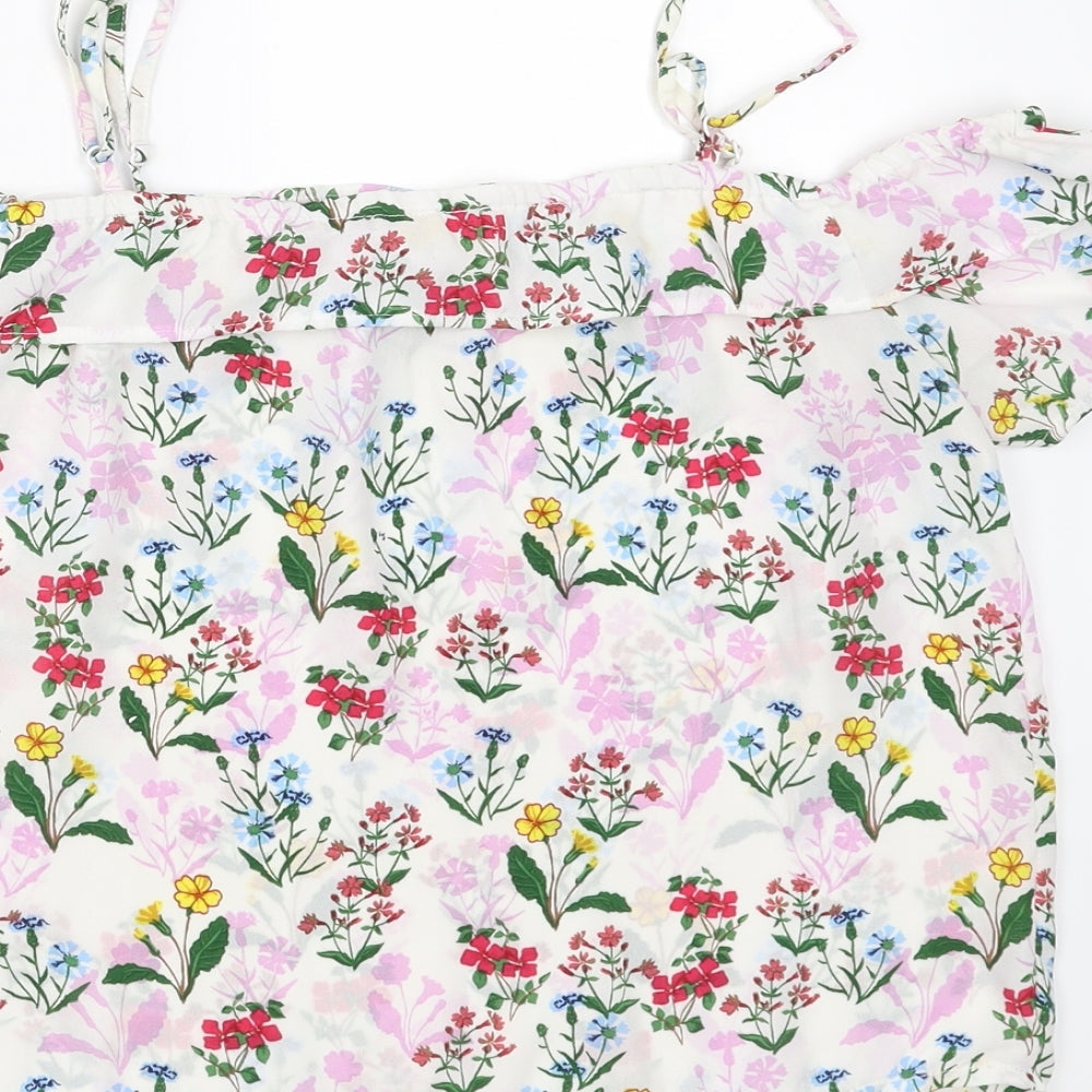 New Look Girls White Floral Camisole Blouse Size 14 Years