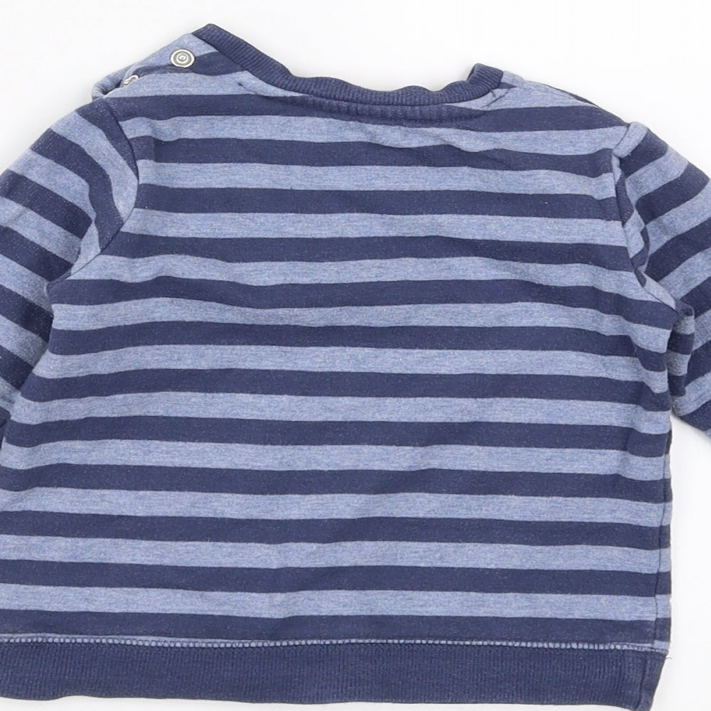 George Boys Blue Striped Pullover Jumper Size 9-12 Months - my mummy is super awesome