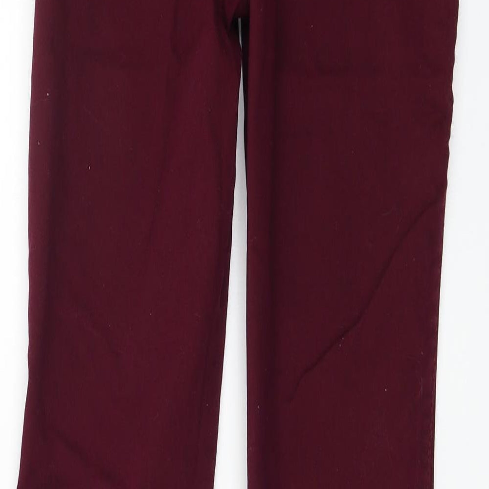 Brand and care label for Denim & Co. women’s purple trousers, size UK 4, 25-inch leg