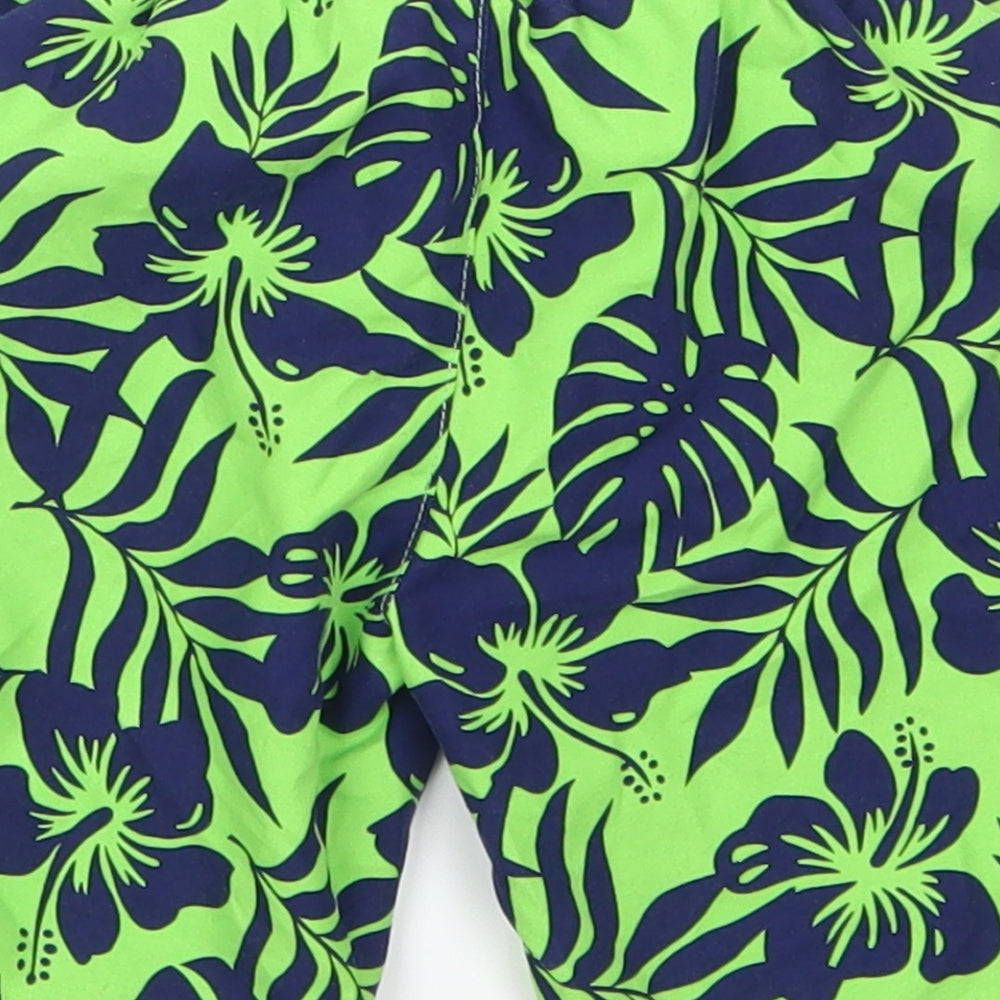 Mothercarew Boys Green Floral Cropped Trousers Size 18-24 Months