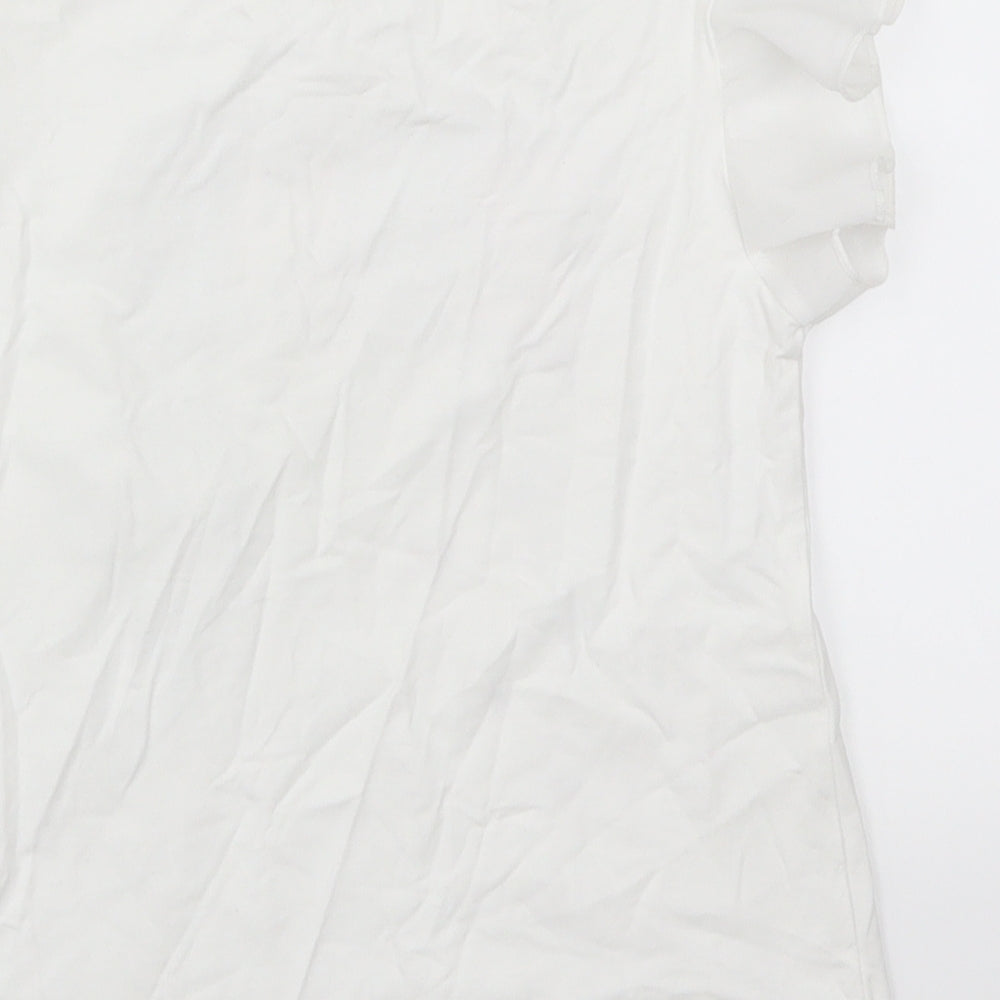 Miss Image Girls White Basic T-Shirt Size 10 Years - Zone