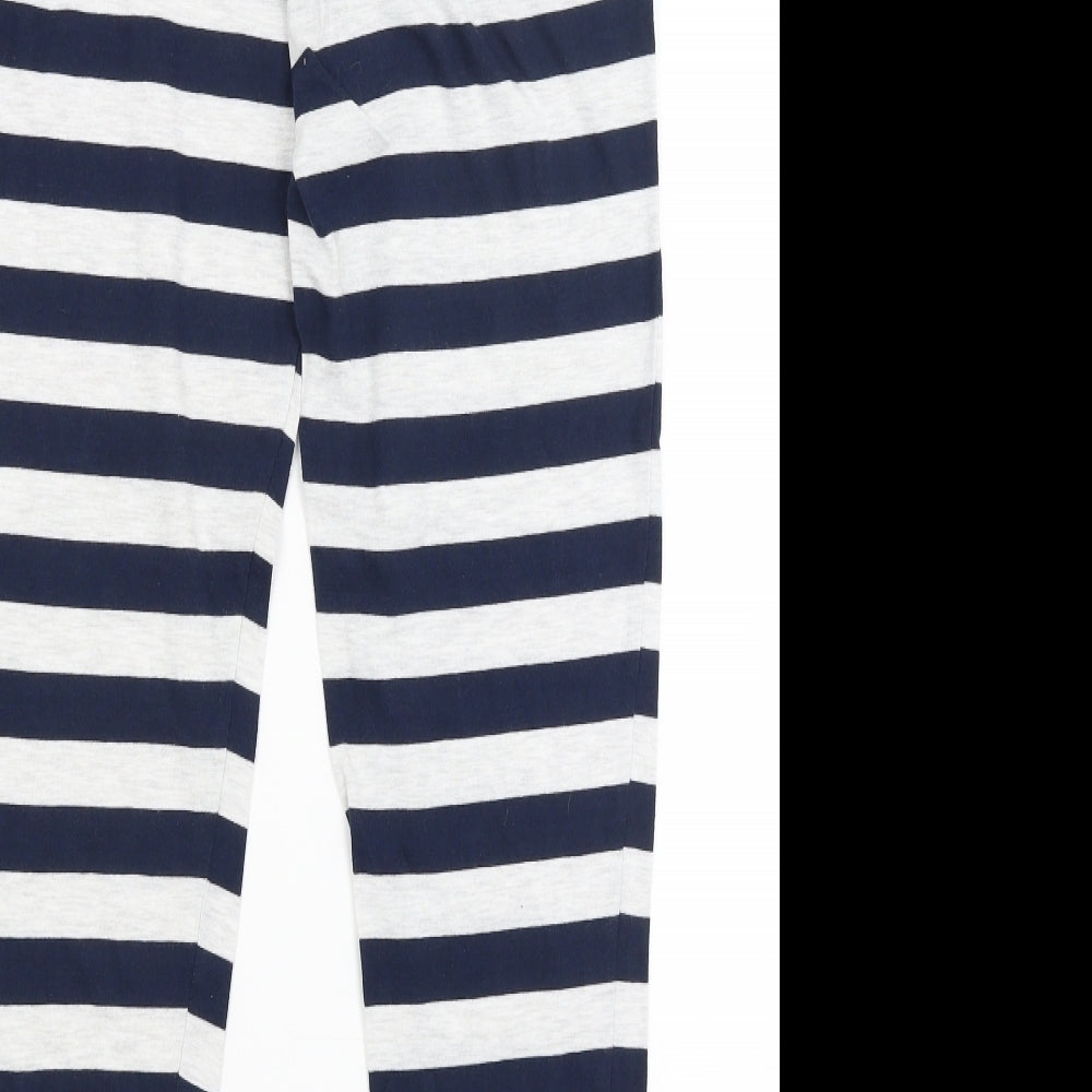 F&F Womens Blue Striped Jogger Trousers Size 10 L28 in