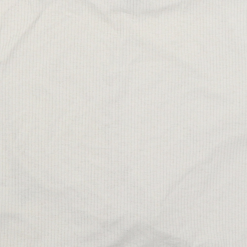 Divided Womens Ivory Cropped T-Shirt Size S