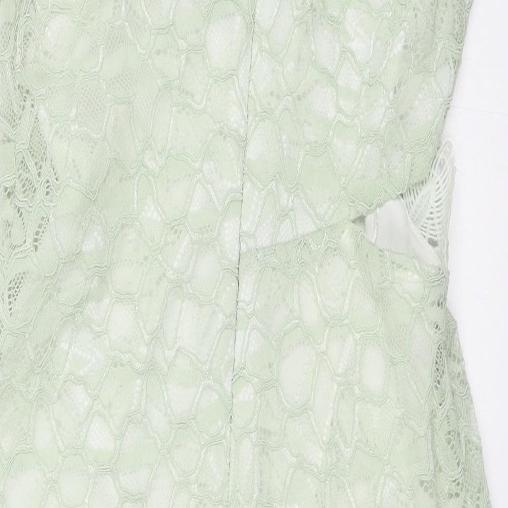 Topshop Womens Green Lace Mini Size 8
