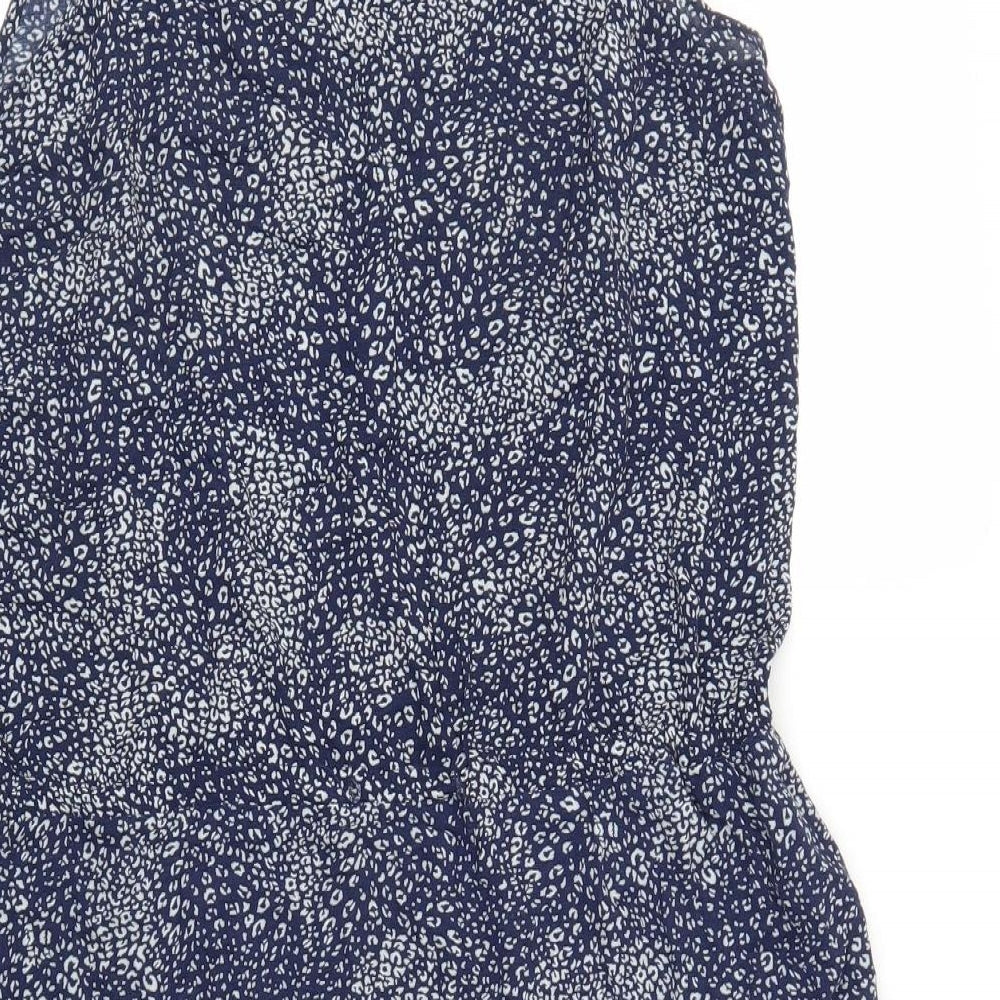 Oysho Womens Blue Floral A-Line Size L