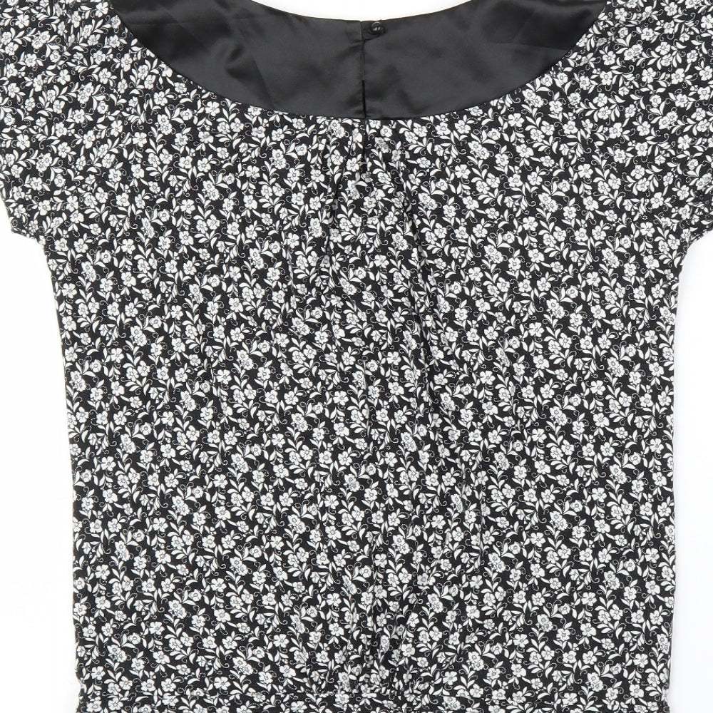 ORSAY Womens Black Floral Basic Blouse Size M