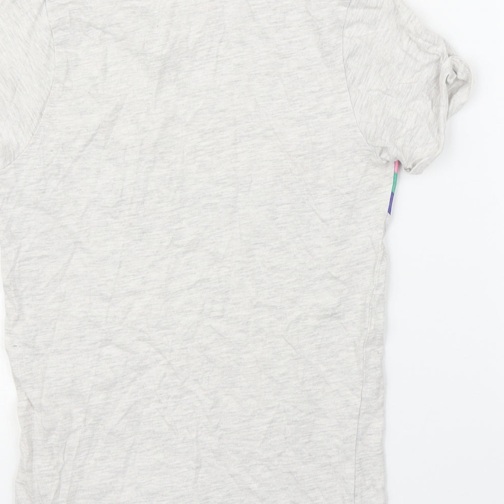 Primark Girls Grey Basic T-Shirt Size 9-10 Years - Rainbow
