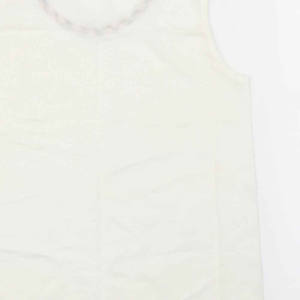 Preworn Womens White Basic Blouse Size L