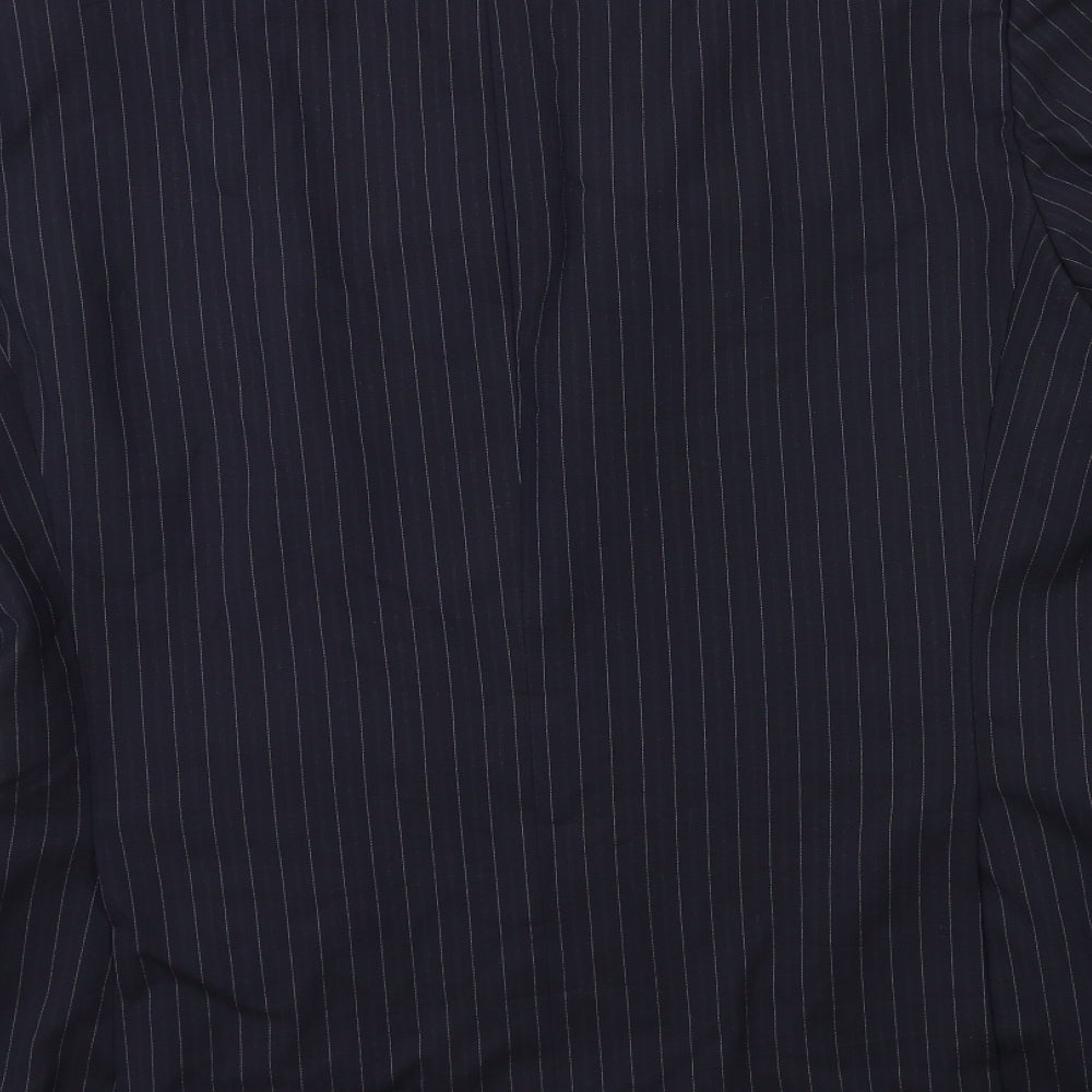 Preworn Mens Blue Striped Jacket Suit Jacket Size 38