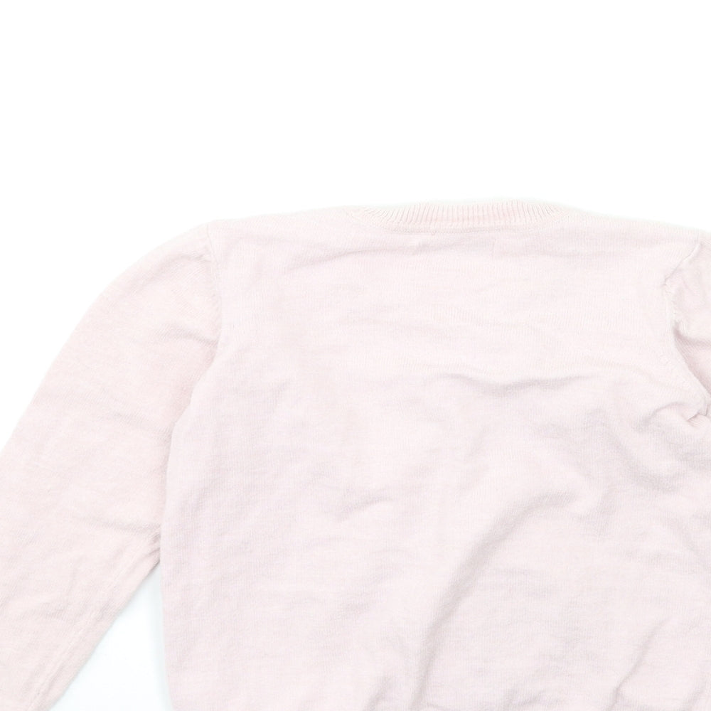 Malwee Girls Pink Knit Cardigan Jumper Size 6 Years