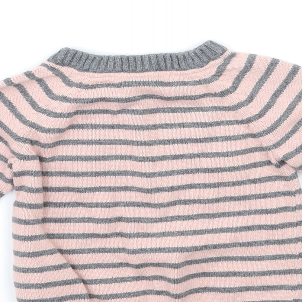 H&M Baby Pink Striped Pullover Jumper Size 6-9 Months
