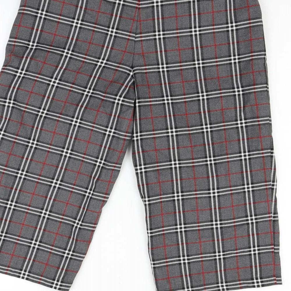 Cht Womens Grey Check Cropped Trousers Size S L20 in