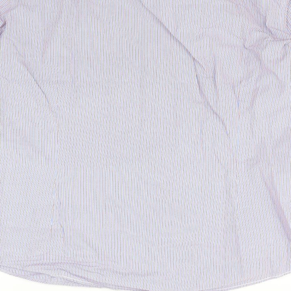 NEXT Mens Blue Striped Button-Up Size L