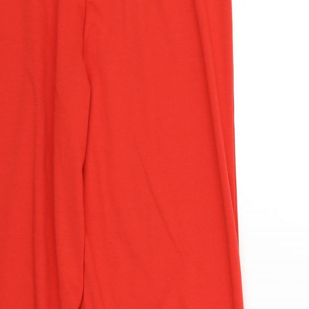 Damart Womens Red Houndstooth Trousers Size 12 L27 in - Elastic Waist Band