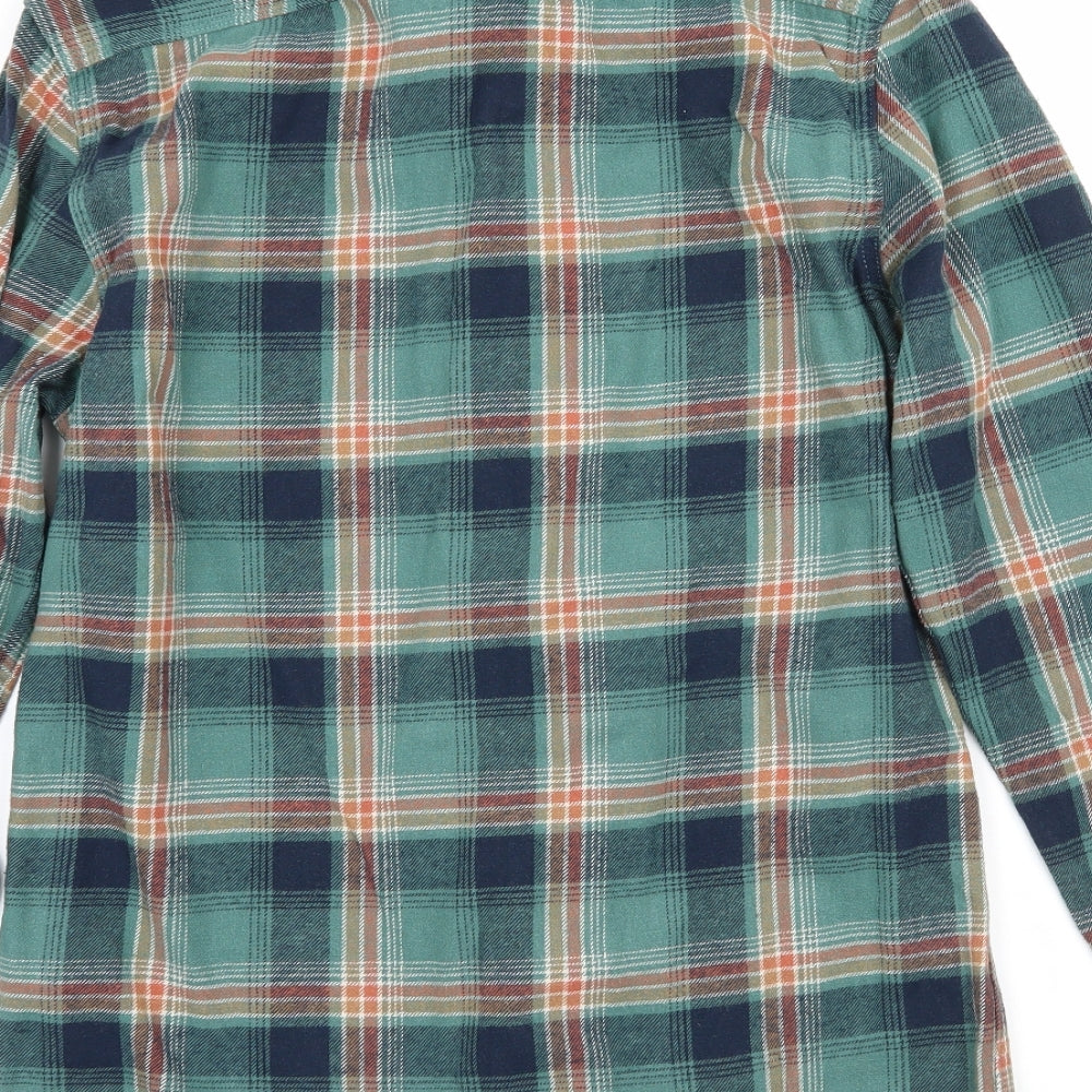 Easy Mens Green Plaid Button-Up Size S