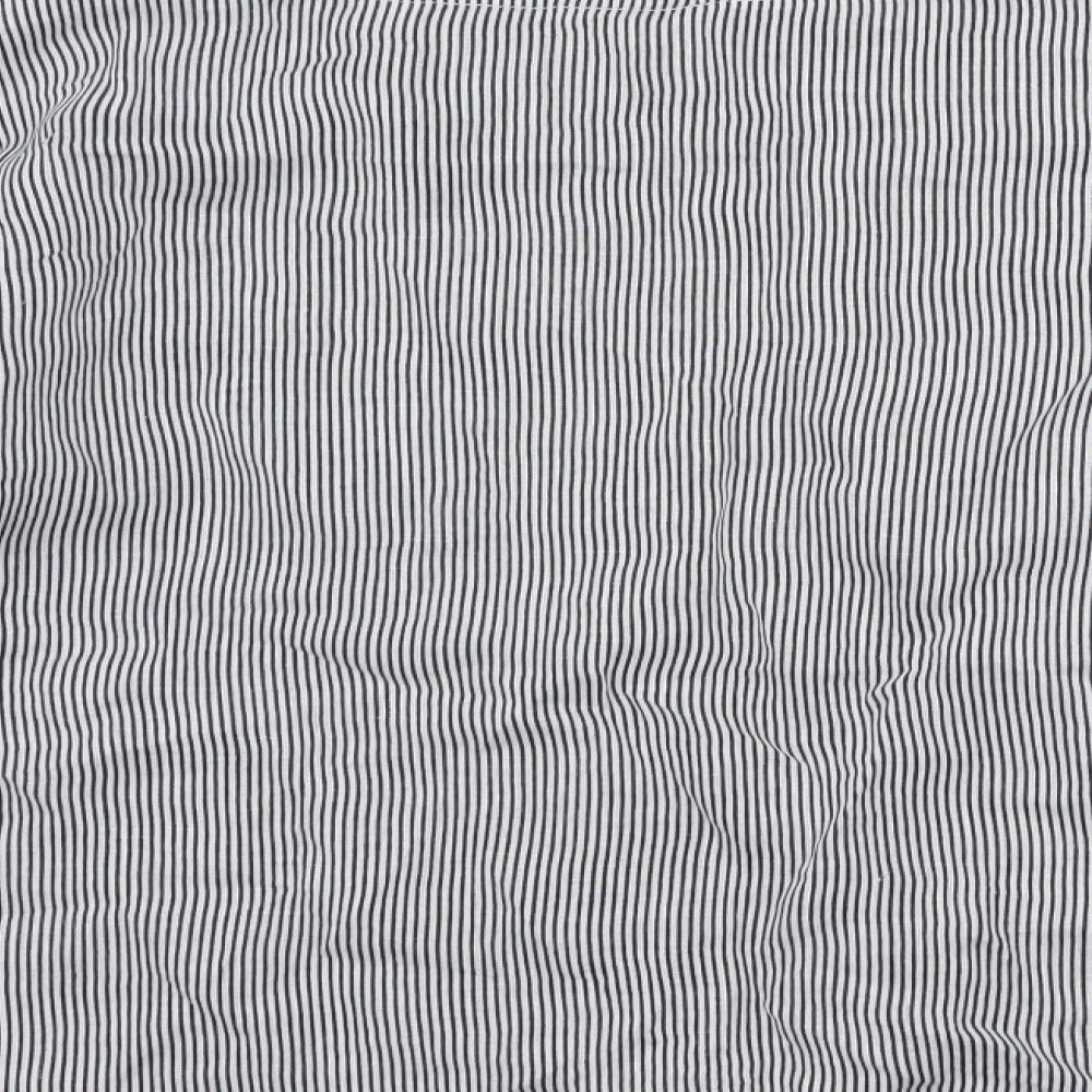 COSSET Womens White Striped Basic Blouse Size M