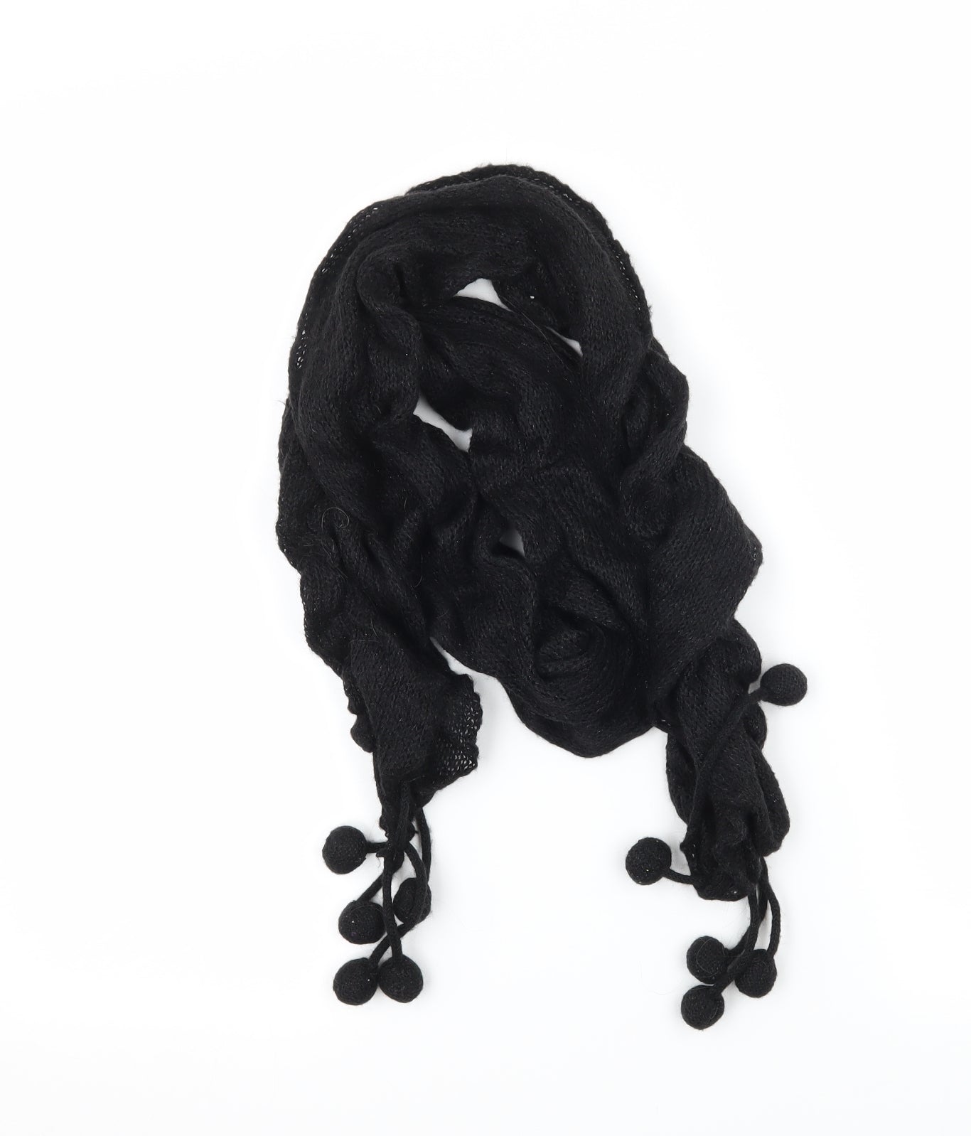 Preworn Womens Black Knit Scarf