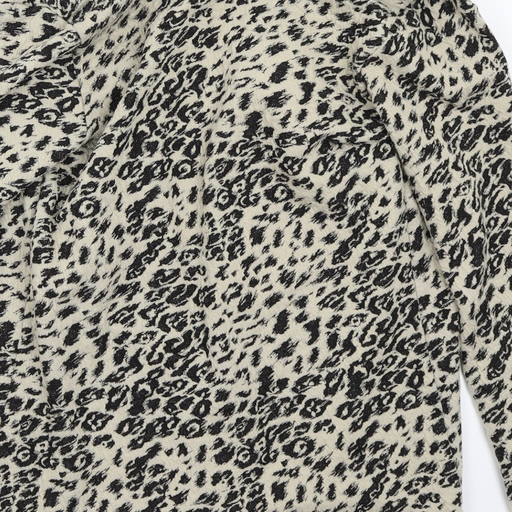 Papaya Womens Beige Animal Print Cardigan Jumper Size 10