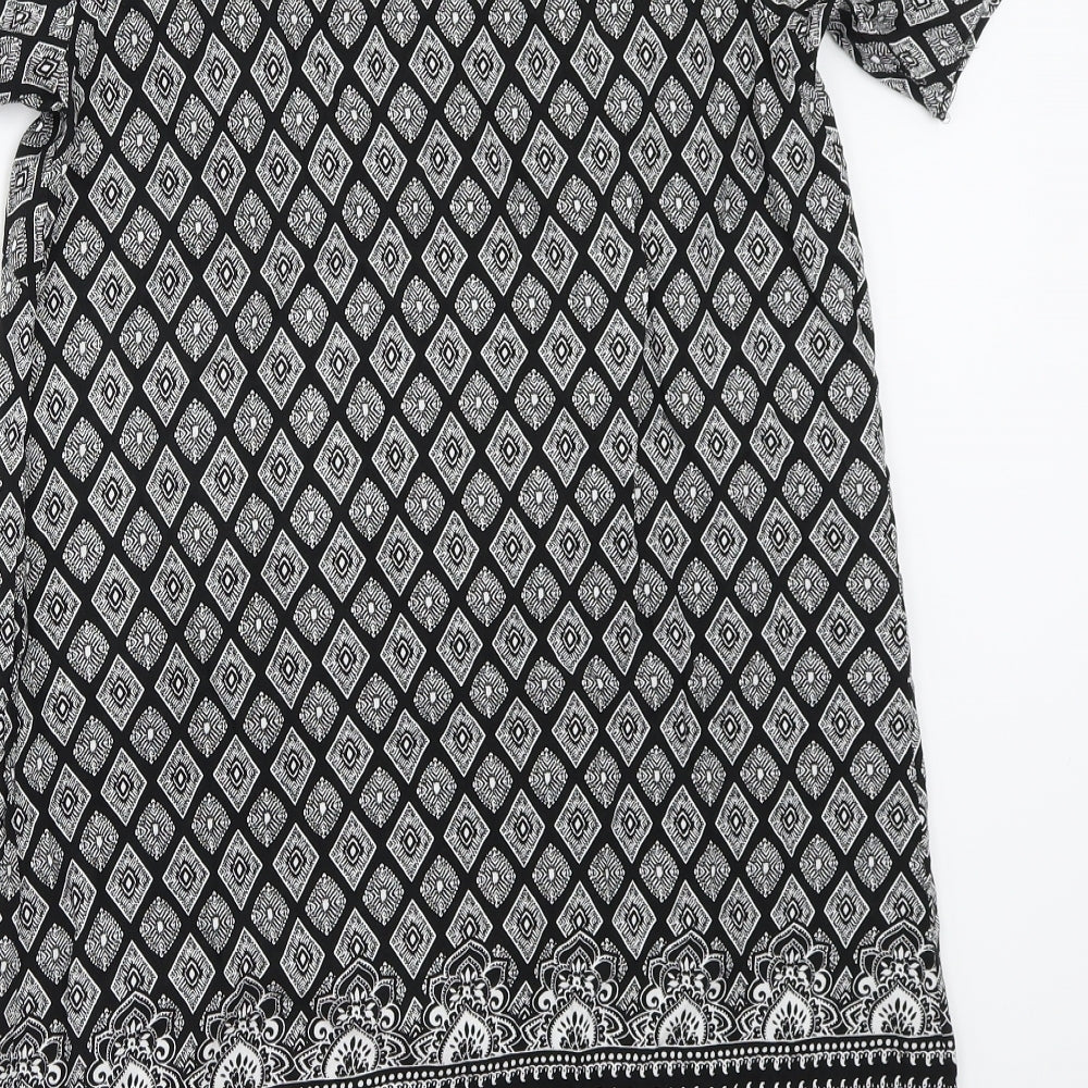 Papaya Womens Black Paisley A-Line Size 8