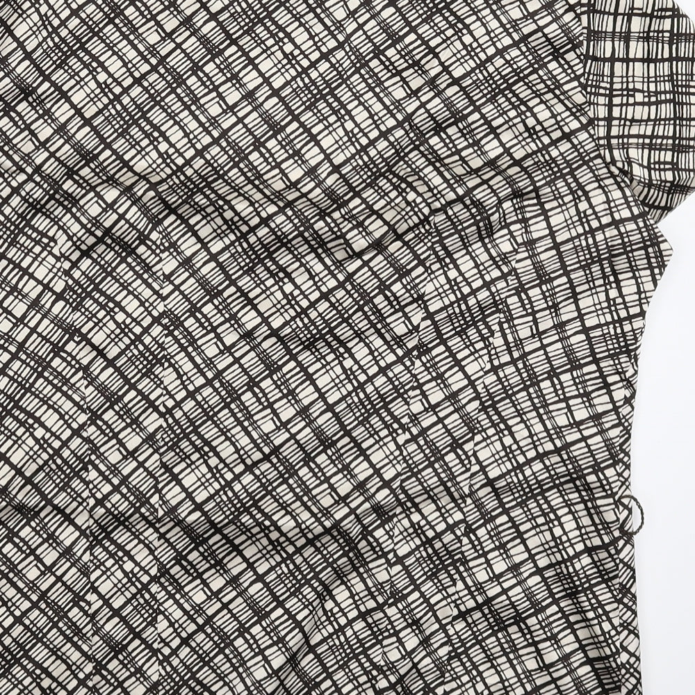BM Womens Beige Check Basic Button-Up Size 12