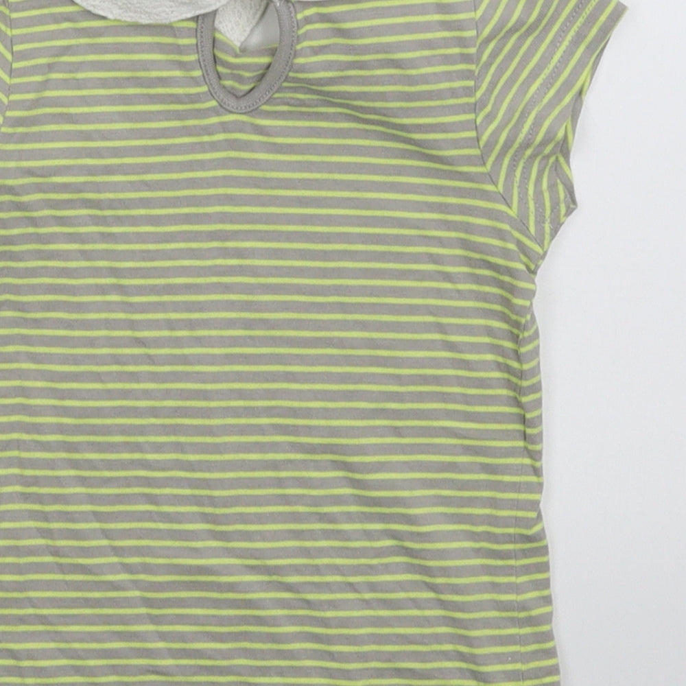 TU Girls Grey Striped Basic T-Shirt Size 9-12 Months