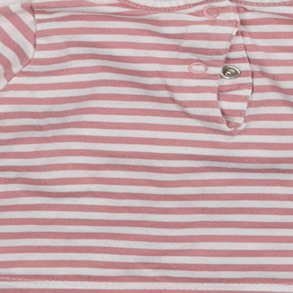Matalan Girls Pink Striped Basic T-Shirt Size 0-3 Months