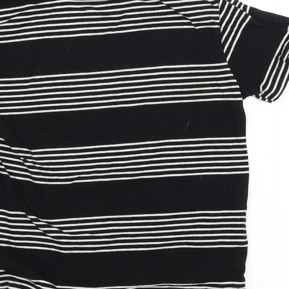 Rebel Boys Black Striped Basic T-Shirt Size 5-6 Years