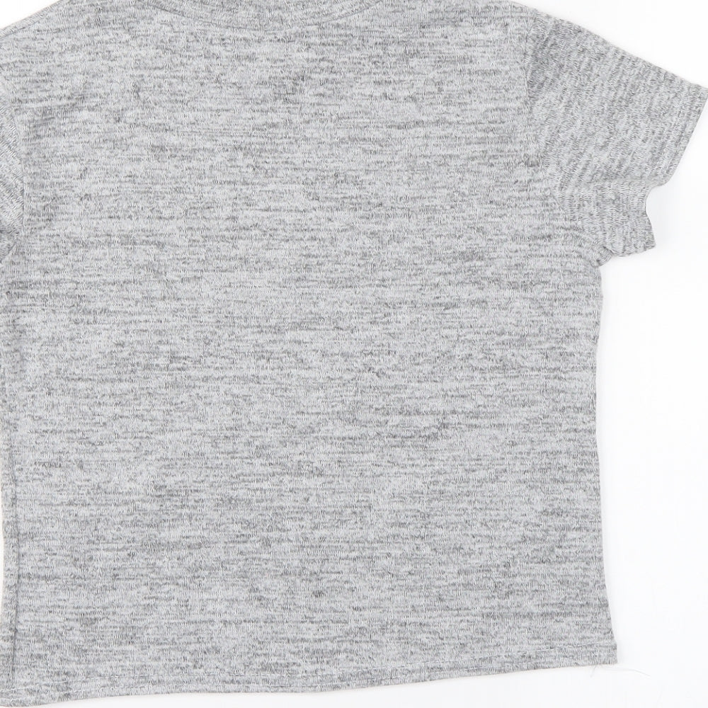newlook Womens Grey Cropped Blouse Size 8