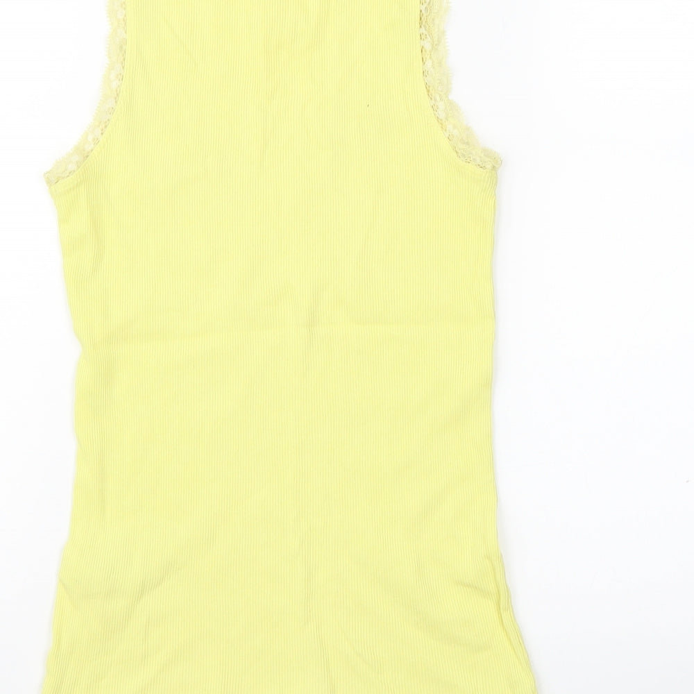 Preworn Girls Yellow Basic Tank Size 12-13 Years