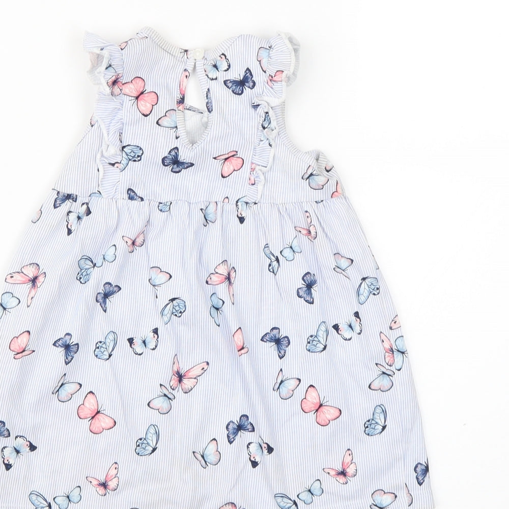 H&M Blue Striped A-Line Size 9-12 Months