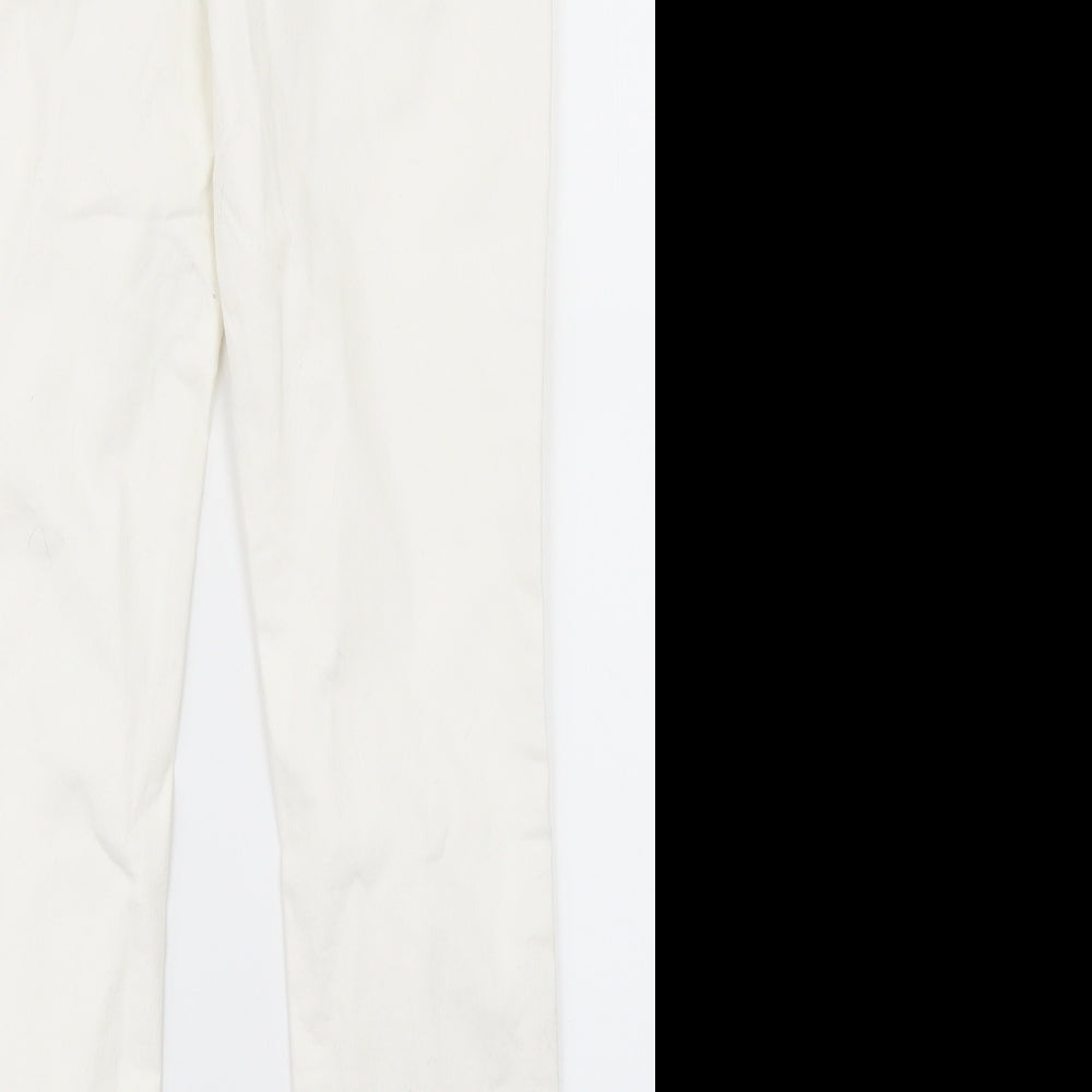 Denim Co Womens White Straight Jeans Size 12 L25 in