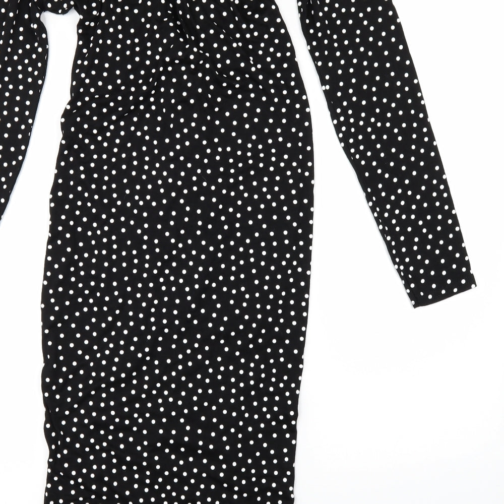 Be You Womens Black Polka Dot Shift Size 12