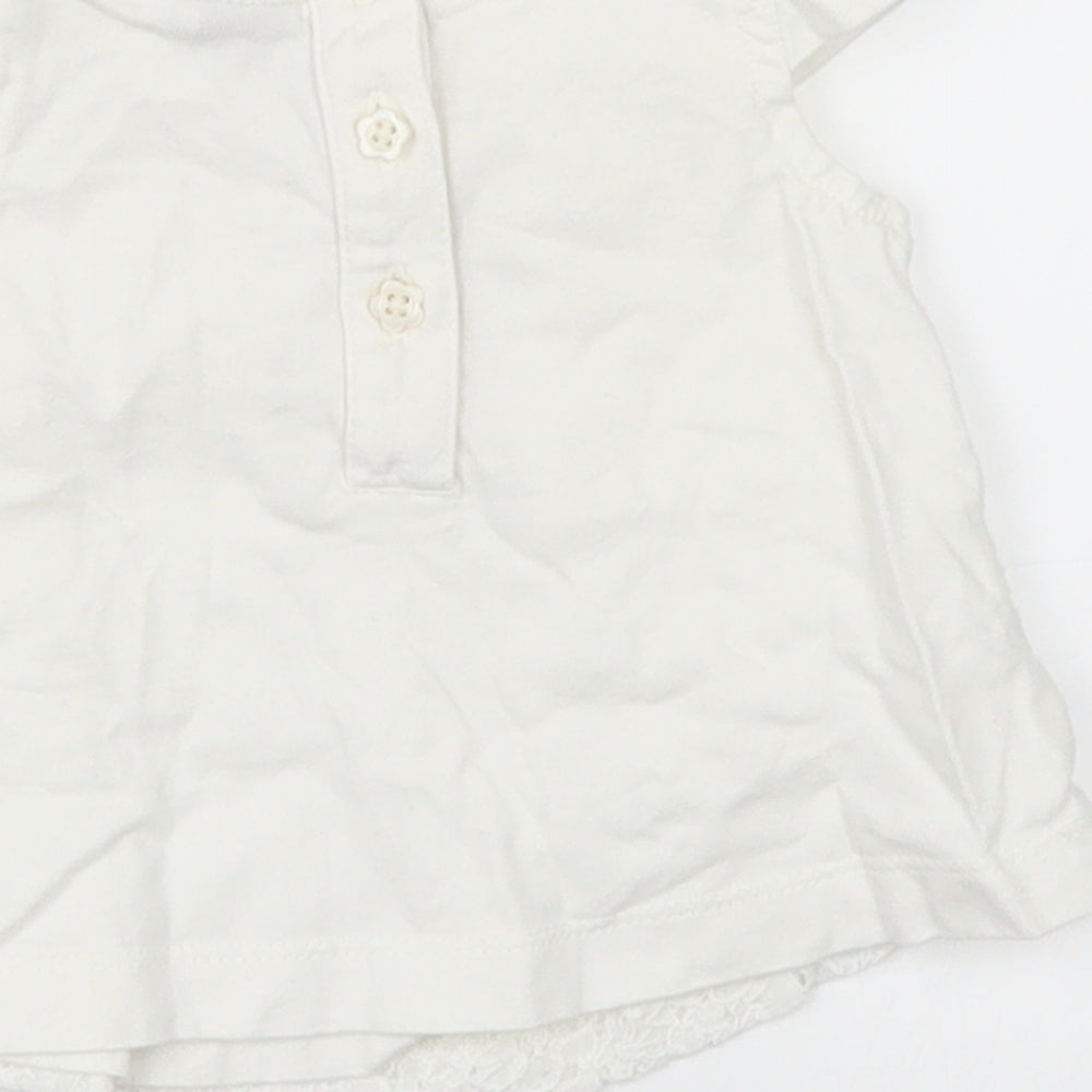 TU Girls White Floral Basic T-Shirt Size Newborn