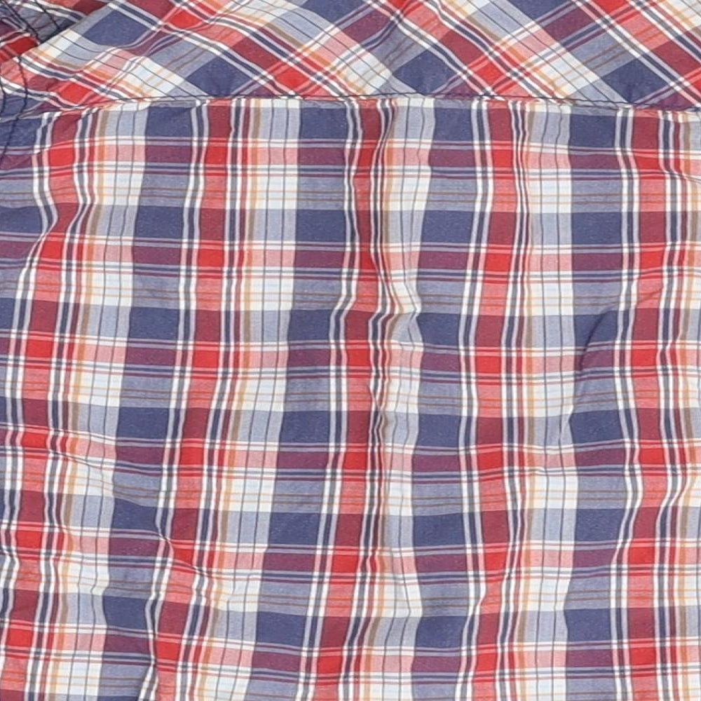 M&S Boys Blue Plaid Basic Button-Up Size 2-3 Years