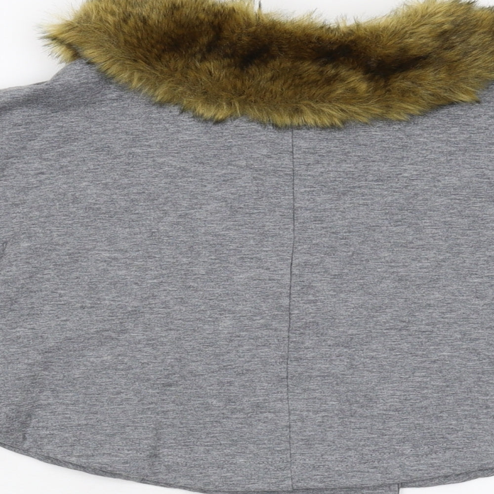 Tahari Girls Grey Cape Jumper Size S
