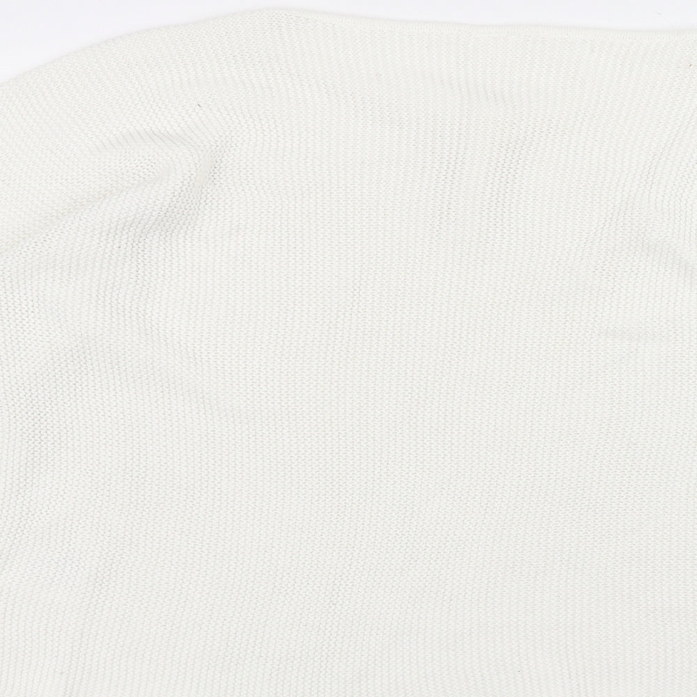 H&M Womens White Knit Pullover Jumper Size M