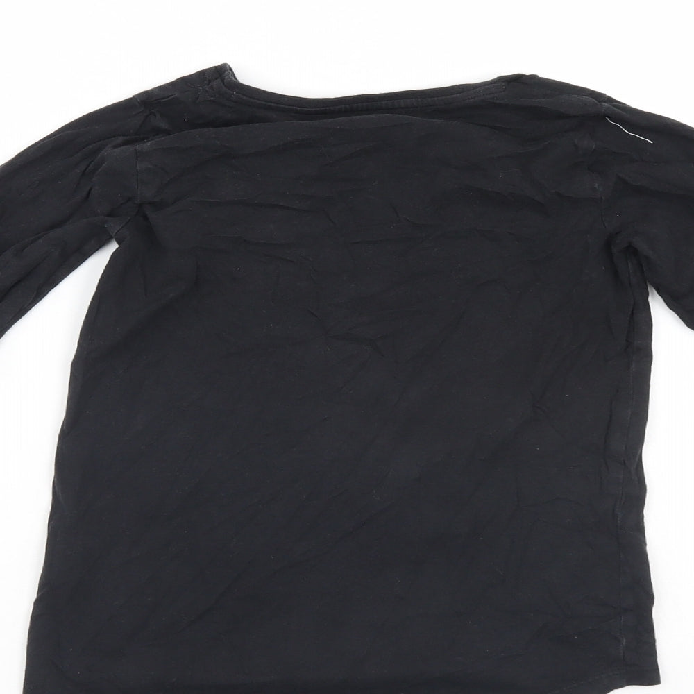 Nutmeg Girls Black Floral Pullover Jumper Size 9-10 Years
