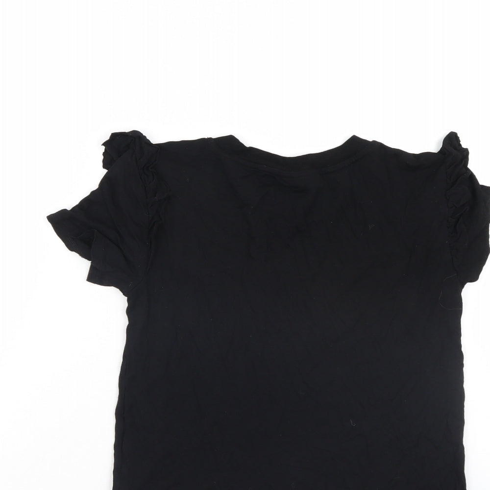 Topshop Womens Black Basic T-Shirt Size 6