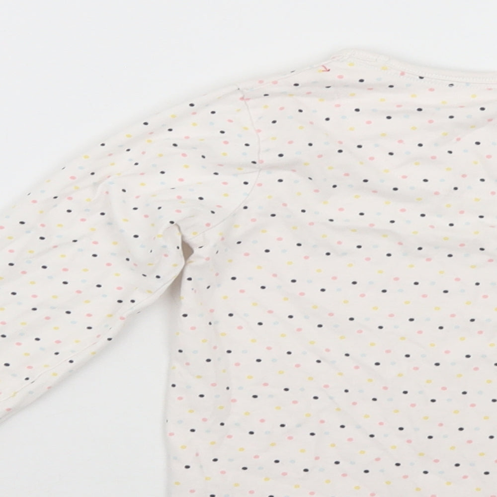 TU Girls White Polka Dot Top Pyjama Top Size 6-7 Years