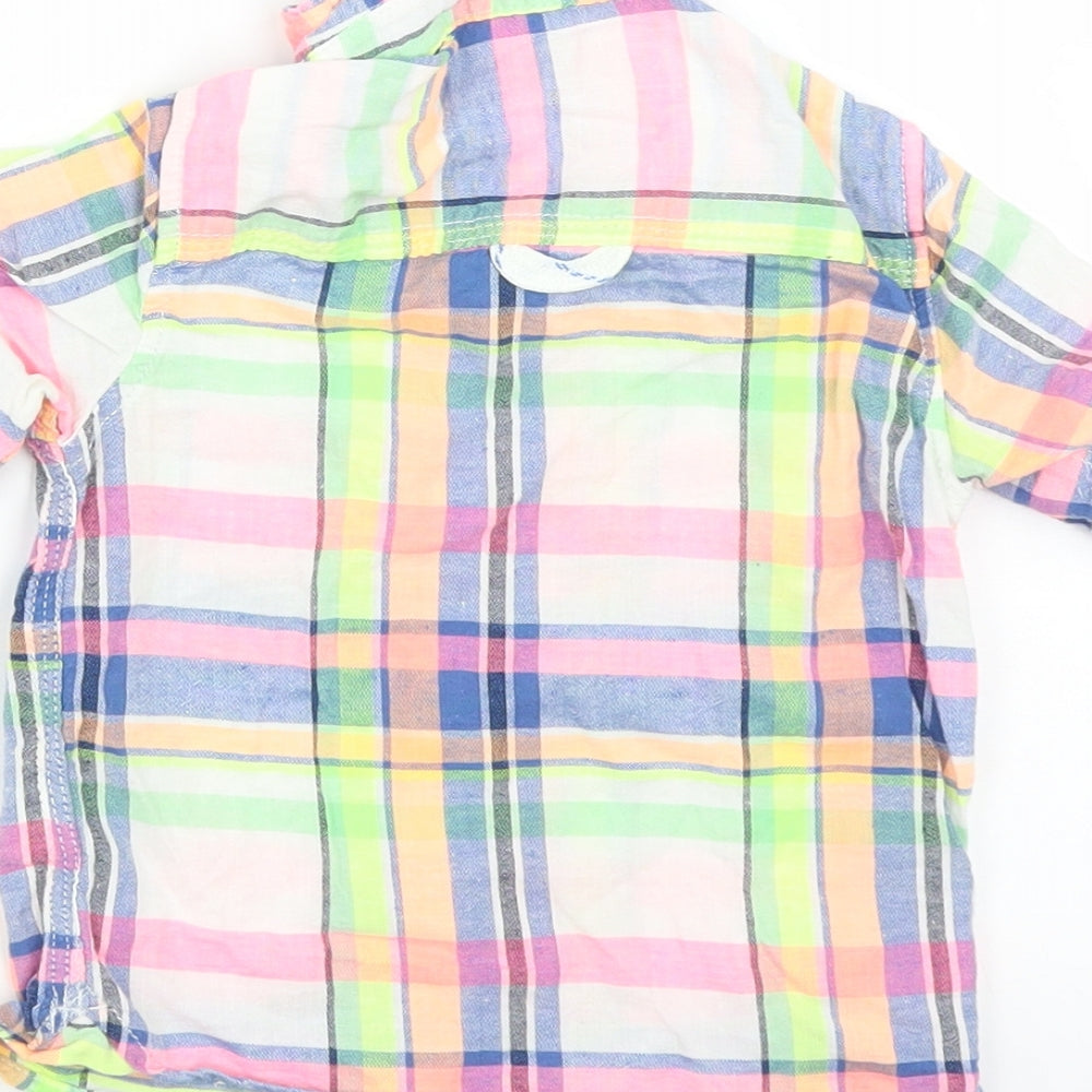 Next Baby White Plaid Basic Button-Up Size 9-12 Months