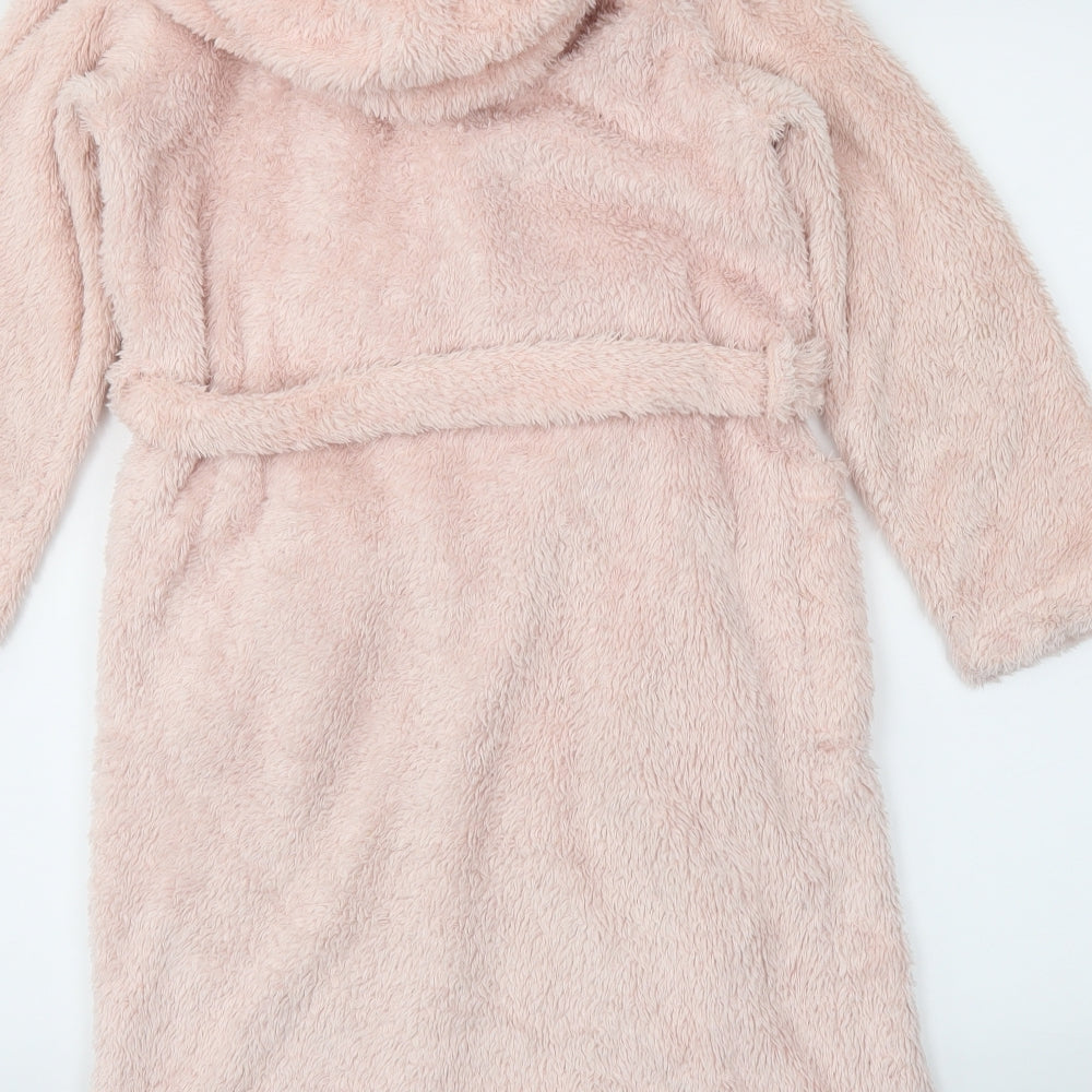 M&Co Girls Pink Solid Capri Robe Size 9-10 Years