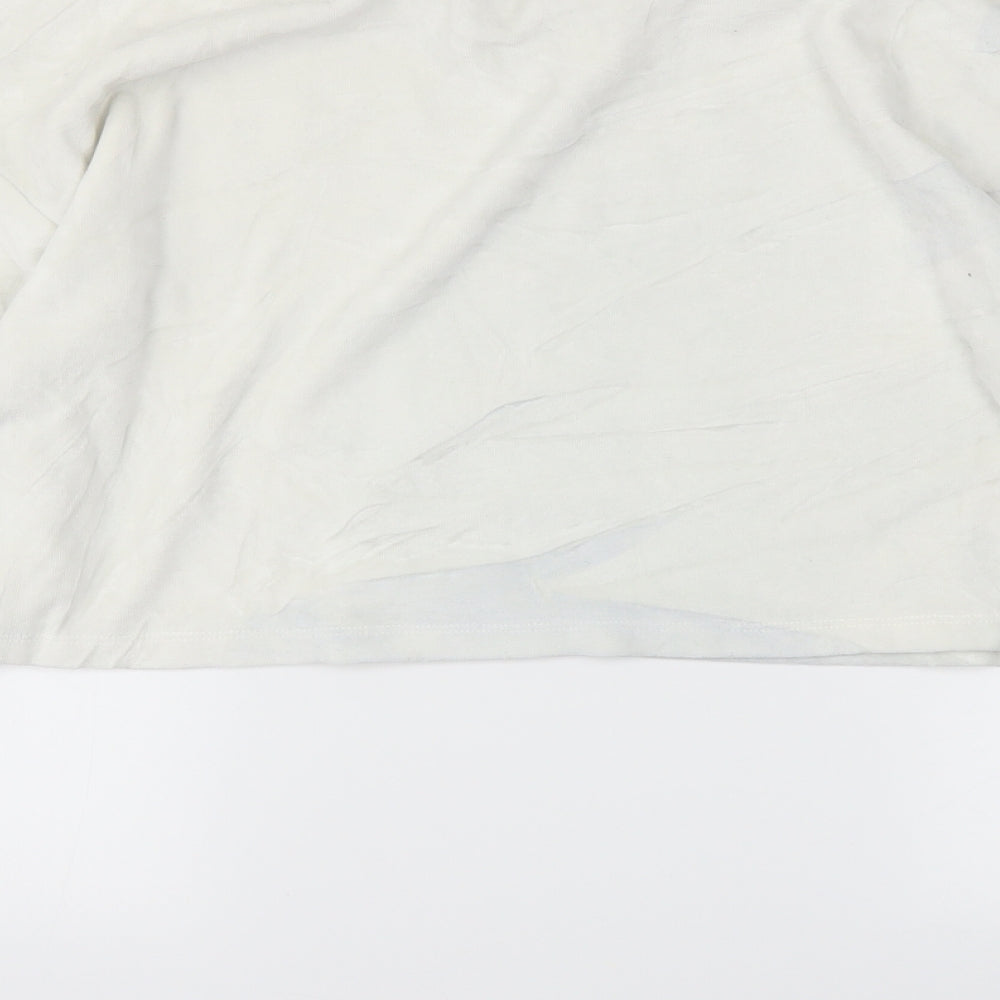 Bershka Womens White Pullover Jumper Size L