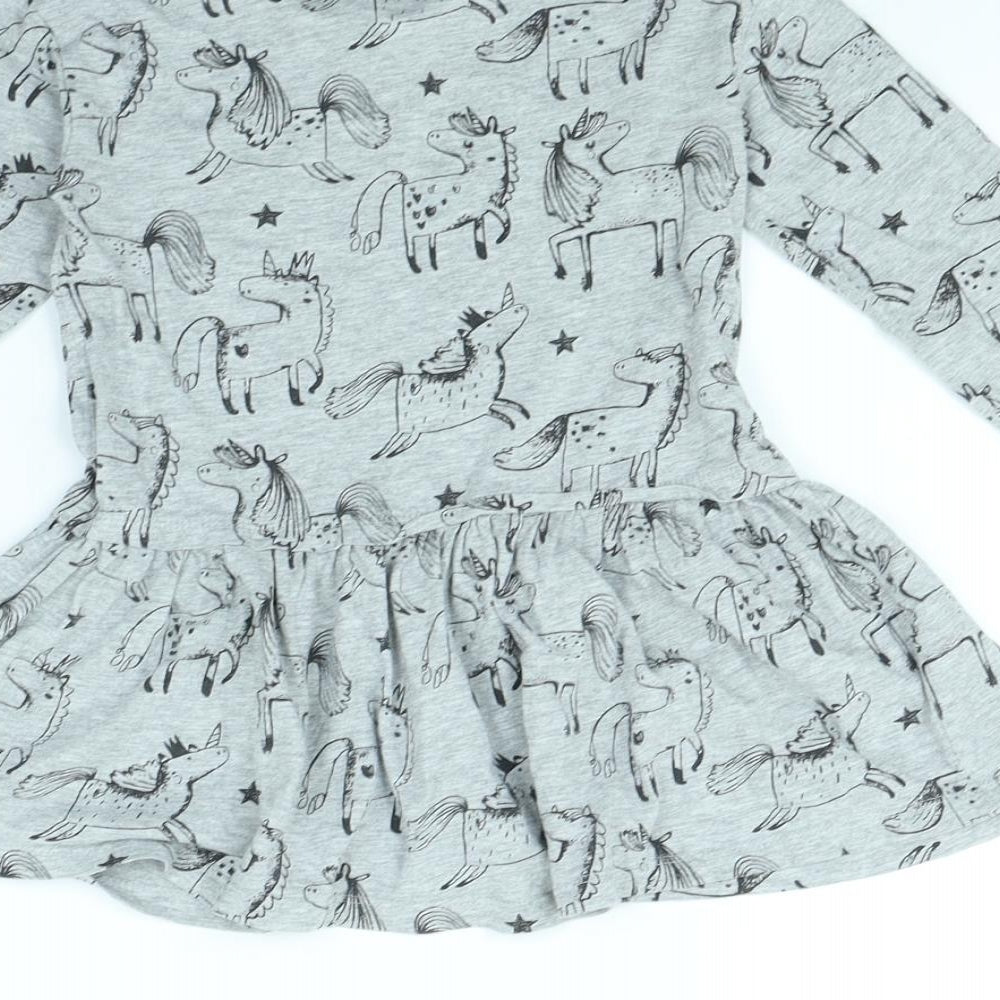 NEXT Girls Grey Spotted Fit & Flare Size 2 Years